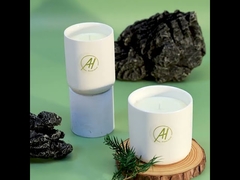 ตัวอย่างฟรี 400 กรัมฝาโลหะสีขาวขวดเซรามิกเทียนหอม 10*10 ซม