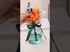 AROMA HOME Flower Fiber Stick ขวดแก้ว 400ml Round Reed Diffuser พร้อมกล่องของขวัญ