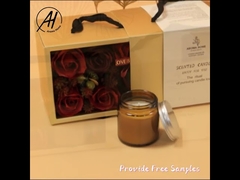 ชุดเทียนขวดน้ำตาลขี้ผึ้งธรรมชาติยูคาลิปตัสพร้อมฝาไม้ก๊อก