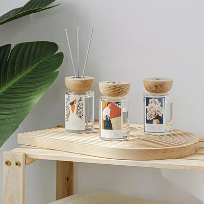 น้ำมันหอมระเหยน้ำหอมขวดแก้วคริสตัล Reed Diffuser พร้อมไม้
