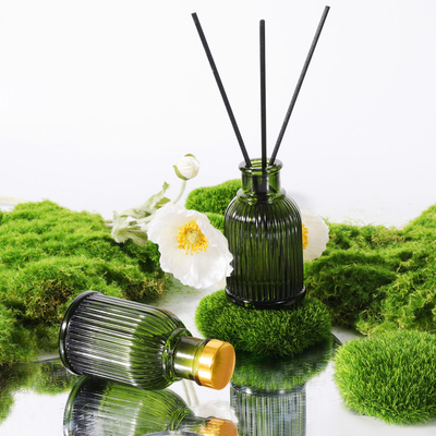 ขวดแก้วน้ำหอม Reed Diffuser ฉลากส่วนตัว 100ml พร้อมฝาโลหะสีทอง