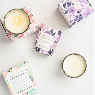 AROMA HOME ขายส่งชุดของขวัญของใช้ในครัวเรือนสุดหรู Custom Creative Flower Fragrance Glass Jar Soy Wax Scented Candle