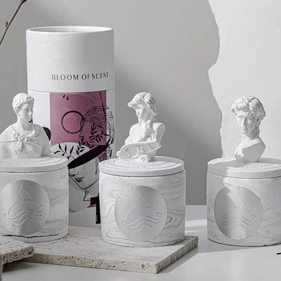 2023 ECO David Plaster Gypsum Sculpture Fragrance Gardenia เทียนหอม