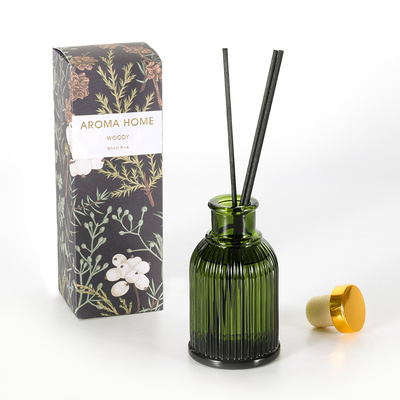 สวนน้ำหอมขวดแก้ว Reed Diffuser ฉลากส่วนตัว 100ml พร้อมฝาโลหะสีทอง