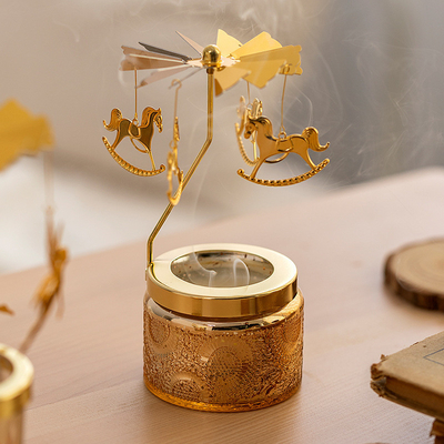 Ins Decor Relief Starry Sky Round Carousel ขี้ผึ้งถั่วเหลืองน้ำมันหอมระเหยเทียนหอม
