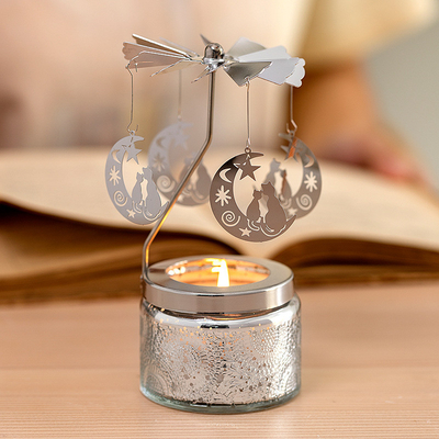Ins Decor Relief Starry Sky Round Carousel ขี้ผึ้งถั่วเหลืองน้ำมันหอมระเหยเทียนหอม