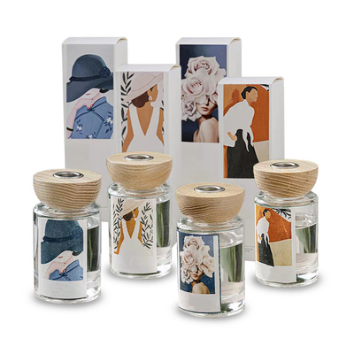 น้ำมันหอมระเหยน้ำหอมขวดแก้วคริสตัล Reed Diffuser พร้อมไม้