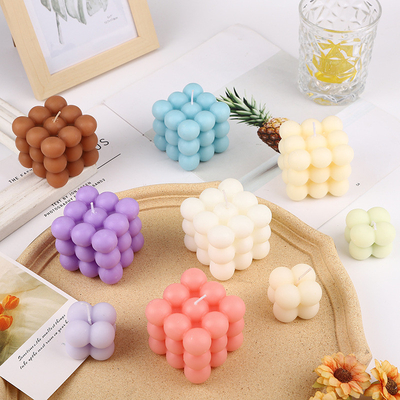 AROMA HOME Cube Ball Shape Macarons เทียนหอมแกะสลักสีสำหรับงานแต่งงาน