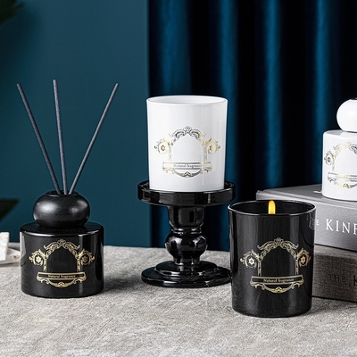 ขวดขวดสีขาวสีดำชุดของขวัญน้ำหอมกลิ่นธรรมชาติ Reed Diffuser