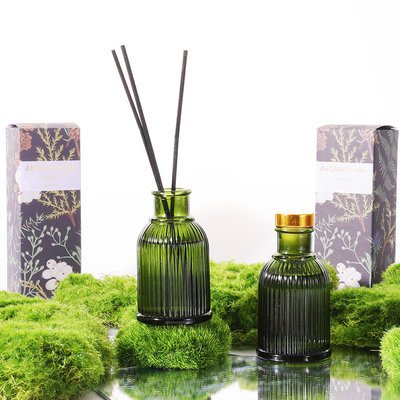 ขวดแก้วน้ำหอม Reed Diffuser ฉลากส่วนตัว 100ml พร้อมฝาโลหะสีทอง