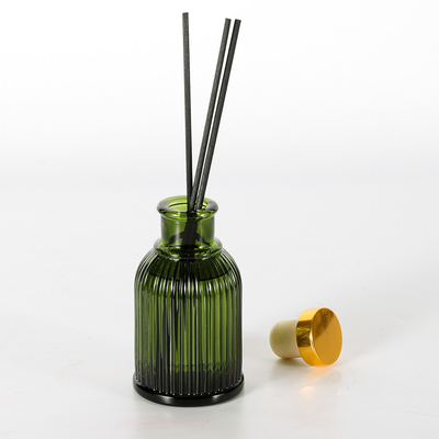 ขวดแก้วน้ำหอม Reed Diffuser ฉลากส่วนตัว 100ml พร้อมฝาโลหะสีทอง
