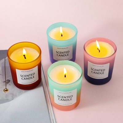 AROMA HOME China USA CA Warehouse 5oz Frosted Gradient Glass Jar เทียนหอมพร้อมกล่องของขวัญ