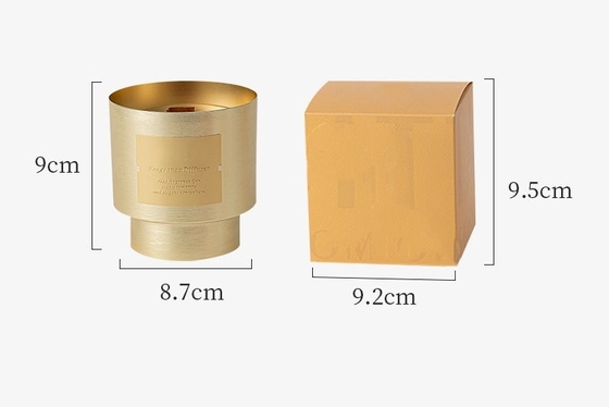 AROMA HOME Custom Unique Private Label Wood Wick Luxury Soy Wax Gold Plated Metal Jars Candle for Valentine's Day Gift