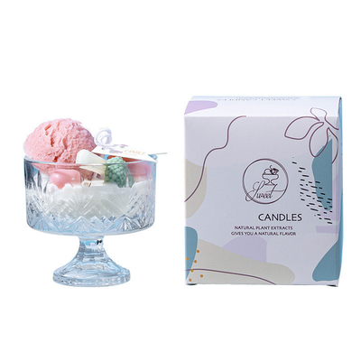 AROMA HOME ขายส่งเทียนหอมไอศกรีมที่ไม่ซ้ำกันสำหรับตกแต่งบ้านแก้วเทียนไขถั่วเหลืองแฮนด์เมดของขวัญคริสต์มาส