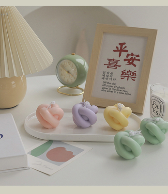 AROMA HOME ของตกแต่งบ้านแฮนด์เมดน่ารัก เกลียวเล็ก Magic Ball Knot Shape กลิ่นขี้ผึ้งถั่วเหลืองแกะสลักเทียน