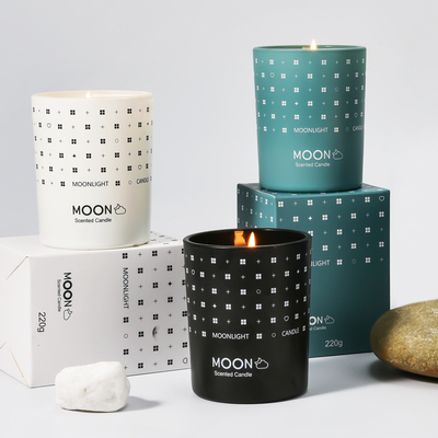 AROMA HOME Custom Luxury Nordic งานแต่งงานวันแม่ Moon กลิ่นหอมไร้ควันขี้ผึ้งถั่วเหลืองน้ำมันหอมระเหยเทียนหอมในแก้ว