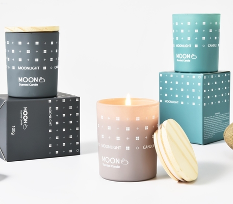 AROMA HOME Natural Christmas ใช้กันอย่างแพร่หลาย Gradient สไตล์นอร์ดิกขี้ผึ้งถั่วเหลืองขวดแก้วเทียนหอมพร้อมกล่องพับ