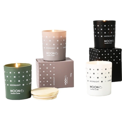 AROMA HOME Natural Christmas ใช้กันอย่างแพร่หลาย Gradient สไตล์นอร์ดิกขี้ผึ้งถั่วเหลืองขวดแก้วเทียนหอมพร้อมกล่องพับ