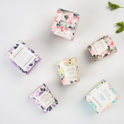 AROMA HOME ขายส่งชุดของขวัญของใช้ในครัวเรือนสุดหรู Custom Creative Flower Fragrance Glass Jar Soy Wax Scented Candle