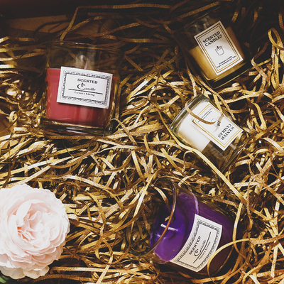 AROMA HOME Luxury Private Label Custom Aromatherapy Nordic Ins Fragrance Scented Soy Wax Clear Jar เทียนพร้อมกล่องของขวัญ