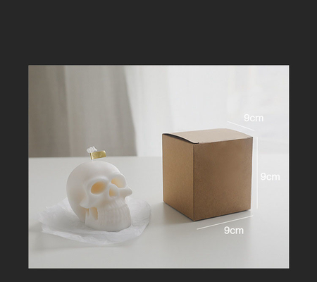 ขายส่งของตกแต่งบ้านวันฮาโลวีน Fragrance Private Label ความแปลกใหม่ Skull Shaped Soy Wax Scented Craft Candle