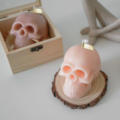 ฮาโลวีน Creative Home Decor ขี้ผึ้งถั่วเหลือง Handmade Skull เทียนหอม