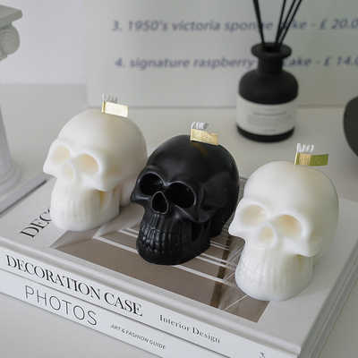 ฮาโลวีน Creative Home Decor ขี้ผึ้งถั่วเหลือง Handmade Skull เทียนหอม