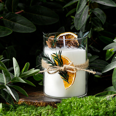 AROMA HOME Custom Luxury Private Label Gift Box Glass Jar Healing Crystal Spiritual Aromatherapy เทียนหอมถั่วเหลือง