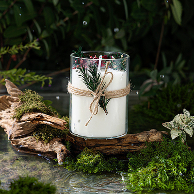 AROMA HOME Custom Luxury Private Label Gift Box Glass Jar Healing Crystal Spiritual Aromatherapy เทียนหอมถั่วเหลือง