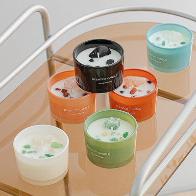 Fragrance Mini Small Scented Soy Candle Jar โลโก้ที่กำหนดเองฉลากส่วนตัวเป็นกลุ่ม