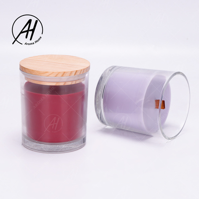 ขวดแก้วฝาไม้ Home Dor Custom Soy Wax Scented Candles Private Label 8OZ