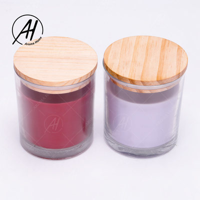 ขวดแก้วฝาไม้ Home Dor Custom Soy Wax Scented Candles Private Label 8OZ