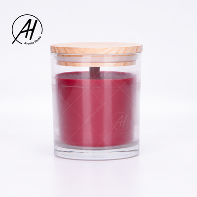 ขวดแก้วฝาไม้ Home Dor Custom Soy Wax Scented Candles Private Label 8OZ