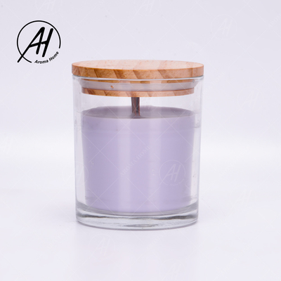 ขวดแก้วฝาไม้ Home Dor Custom Soy Wax Scented Candles Private Label 8OZ