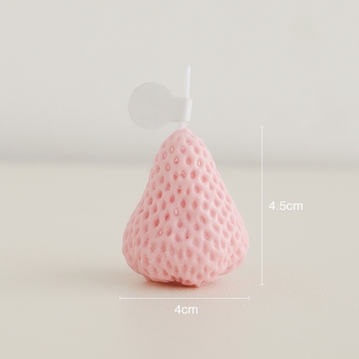 สตรอเบอร์รี่สีชมพูสีแดงขี้ผึ้งถั่วเหลืองแกะสลักเทียนหอมแฮนด์เมดบ้านกลิ่นหอม