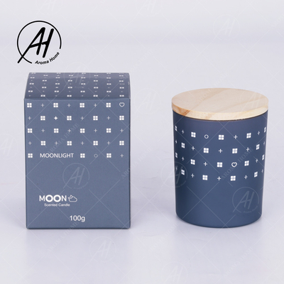 AROMA HOME ขวดแก้วฝาไม้ไร้ควันเทียนขี้ผึ้งถั่วเหลืองฉลากส่วนตัว 5.5OZ 7OZ 8OZ
