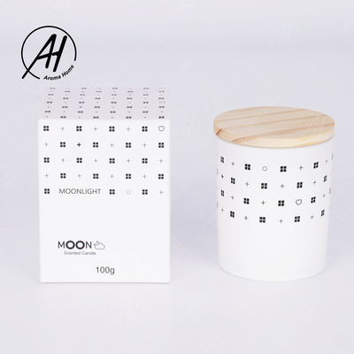 AROMA HOME ขวดแก้วฝาไม้ไร้ควันเทียนขี้ผึ้งถั่วเหลืองฉลากส่วนตัว 5.5OZ 7OZ 8OZ