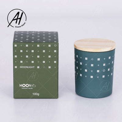 AROMA HOME ขวดแก้วฝาไม้ไร้ควันเทียนขี้ผึ้งถั่วเหลืองฉลากส่วนตัว 5.5OZ 7OZ 8OZ