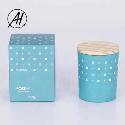 AROMA HOME ขวดแก้วฝาไม้ไร้ควันเทียนขี้ผึ้งถั่วเหลืองฉลากส่วนตัว 5.5OZ 7OZ 8OZ