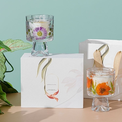 Velas Healing Immortal Flower Glass Crystal Cup เทียนหอมอโรมาเธอราพีพร้อมกระเป๋า