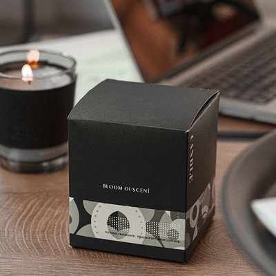 AROMA HOME ขวดแก้วกาแฟสีดำหรูหราเทียนหอมขี้ผึ้งถั่วเหลือง
