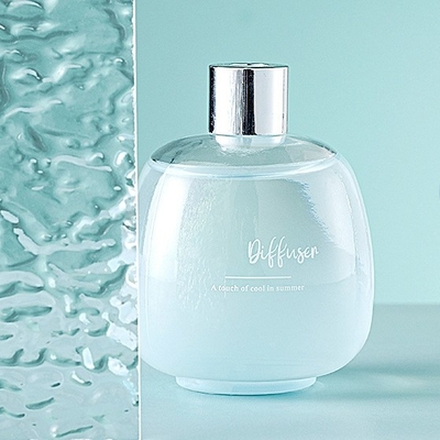 Cool Summer Bubble Glass Bottle Sliver Lid Fiber Stick Reed Diffuser ชุดน้ำมันหอมระเหย