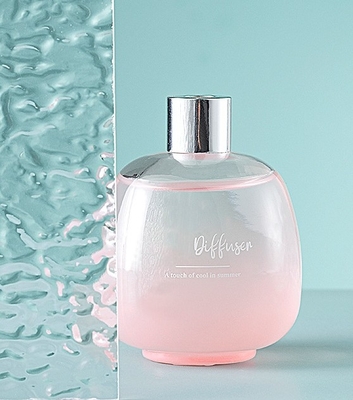 Cool Summer Bubble Glass Bottle Sliver Lid Fiber Stick Reed Diffuser ชุดน้ำมันหอมระเหย