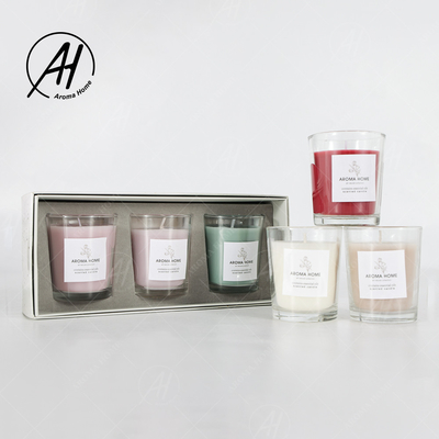 Aromatherapy Party Mini Home Glass Jar Soy Wax Scent Candle Colorful Gift Set 5.5OZ 3PCS