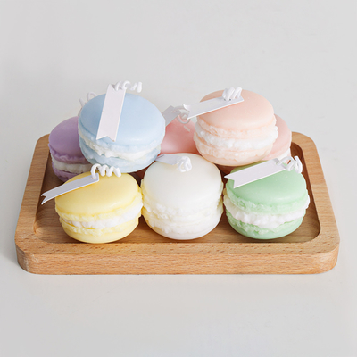 Private Label Fruit Aroma Mini Soy Wax Macaron เทียนทำมือสำหรับห้องน้ำ