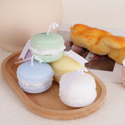 Private Label Fruit Aroma Mini Soy Wax Macaron เทียนทำมือสำหรับห้องน้ำ