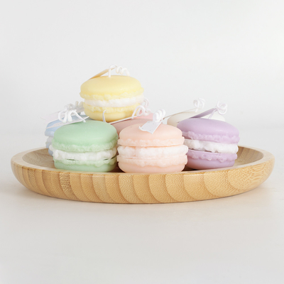 Private Label Fruit Aroma Mini Soy Wax Macaron เทียนทำมือสำหรับห้องน้ำ