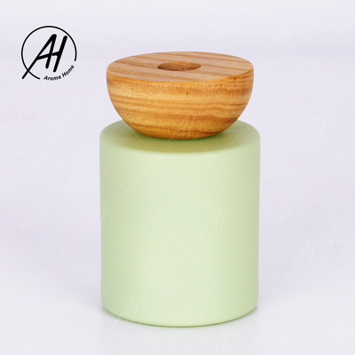 Gift Set Home Green Glass Bottle Reed Diffuser 150ml ไม้หวายขาว