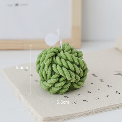 จุดเทียนหอมทำมือ Diy เทียนทำด้วยผ้าขนสัตว์ขนาดเล็ก Yarn Ball Shaped Art Candles
