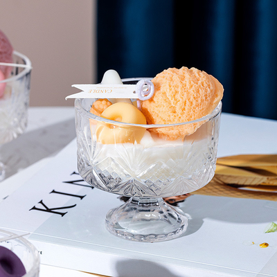 เทียนหอมขี้ผึ้งถั่วเหลืองฉลากส่วนตัวขนาดเล็ก 140g เทียนหอมไอศกรีมในกล่อง